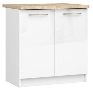 Dolná kuchynská skrinka 80 cm VERMINA - biela / biela lesklá
