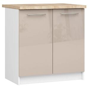 Dolná kuchynská skrinka 80 cm VERMINA - biela / cappuccino lesklá