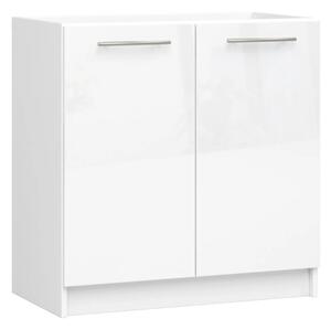 Drezová skrinka 80 cm VERMINA - biela / biela lesklá