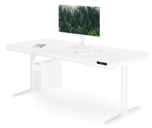 Elektrický písací stôl sit-stand so zásuvkou a bezdrôtovou nabíjačkou Qi biely, 1600 mm: ELLIS