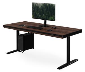 Elektrický písací stôl sit-stand so zásuvkou a bezdrôtovou nabíjačkou Qi čierny/orech, 1600 mm: ELLIS