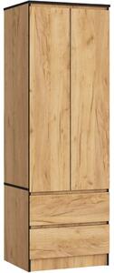 Šatníková skriňa so šuplíkmi 60 cm WREN - dub craft