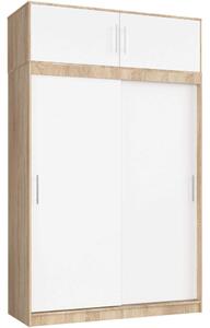 Priestranná šatníková skriňa 150 cm VALESTRA s nástavcom - dub sonoma / biela
