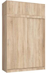 Priestranná šatníková skriňa 150 cm VALESTRA s nástavcom - dub sonoma