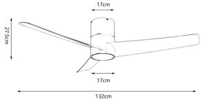 ZEVENTI - LED stropný ventilátor BARROSA LED/18W/230V Wi-Fi Tuya biela + diaľkové ovládanie