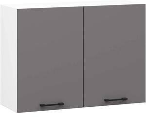 Závesná kuchynská skrinka 80 cm VERMINA - biela / šedá