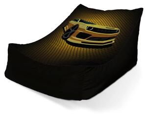 Sablio Sedací vak Lounge Chevrolet Camaro Žltá mriežka - 80 x 95 x 50 cm