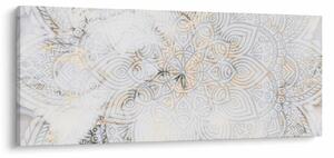 Obraz bielej mandaly (120x50 cm)