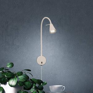 LED nástenné svetlo Tusa, béžové, kov, 45 cm, flexibilné rameno, GU10