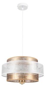 Luster na lanku GABI 1xE27/60W/230V zlatá/biela pr. 40 cm