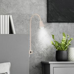 LED nástenné svetlo Tuso, béžové, montáž na posteľ, kov, flexibilné rameno