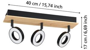 Eglo 901204 - LED bodové svietidlo RIELVES 3xLED/4,2W/230V čierna/hnedá