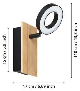 Eglo 901202 - LED nástenné bodové svietidlo RIELVES LED/4,2W/230V čierna/hnedá