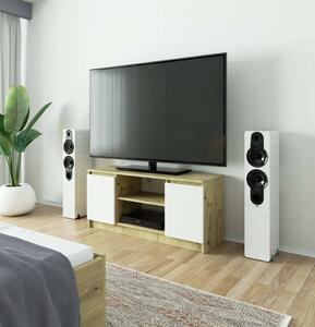 TV stolík YMARIN - dub artisan / biely