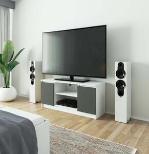 TV stolík YMARIN - biely / šedý