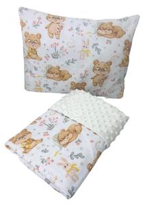 INTERMEDIC SK Set Intermedic do kočíka Macko s hviezdičkou/minky krémová 100x75/40x30 cm