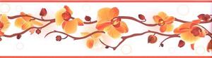 Samolepiaca bordura B83-13-11, rozmer 5 m x 8,3 cm, orchidea oranžovo-hnedá, IMPOL TRADE
