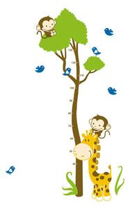 Samolepiaca dekorácia Meter žirafa s opičkou