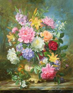 Albert Williams - Umelecká tlač Peonies and mixed flowers, (30 x 40 cm)