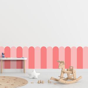 PIPPER. Textilná samolepiaca tapeta - Oblúk - Ružová farba Farba: Kombinácia, Veľkosť: 60 cm