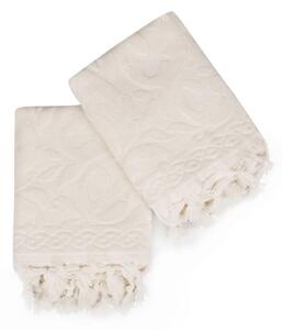 Sada dvoch bielych uterákov Bohème, 90 × 50 cm