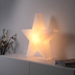 LED dekoratívne svietidlo na batérie Star, výška 55 cm, IP44, biele, RGBW, Biela / opálová, Obývacia izba / jedáleň, Plast