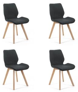 Set 4x jedálenská stolička KIMTE - čierny / buk