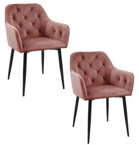 Set 2x jedálenská čalúnená stolička ZIBURA - staroružový / čierny