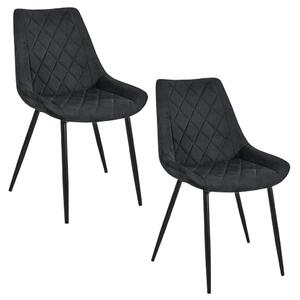 Set 2x čalúnená jedálenská stolička BOGORA - čierny