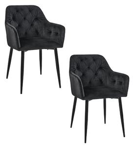 Set 2x jedálenská čalúnená stolička ZIBURA - čierny