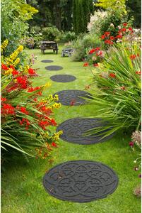 LEGI Dekoratívny záhradný nášľap ORNAMENT, sivý, obojstranný, okrúhly