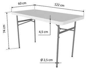 TENTino Skladací stôl 122x60 cm CELÝ