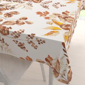 Biante Bavlnený obdĺžnikový obrus Sandra SA-530 Hnedý eukalyptus na bielom 50x100 cm