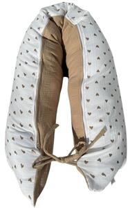 Didatex Tehotenský vankúš mušelínový - LOVE s obliečkou na zips 160x21 cm