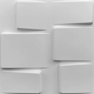 Obkladové panely 3D PVC TETRIS biely D098W, cena za kus, rozmer 500 x 500 mm, , IMPOL TRADE