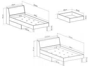 Jednolôžková posteľ Mamba Rozmer: 90x200