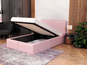 Čalúnená posteľ s úložným priestorom Izabela 90x200 - ružová