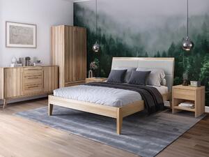 Masívna buková manželská posteľ Xora - sivá Rozmer: 160x200