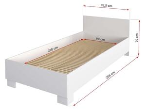 Jednolôžková posteľ 90x200 s roštom