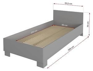 Jednolôžková posteľ 90x200 s roštom SVEND