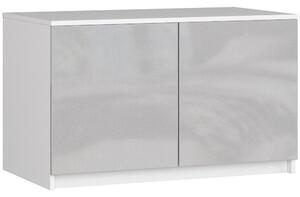 Ak furniture Nástavec na skriňu Star 90 cm biely/strieborný lesk