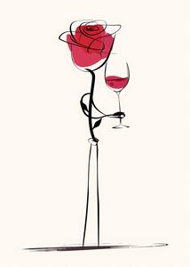 Ilustrácia Wine Rose, Andreas Magnusson, (30 x 40 cm)