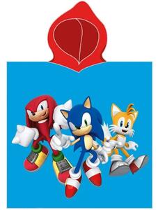 Kúpacie pončo - osuška s kapucňou Ježko Sonic a jeho priatelia