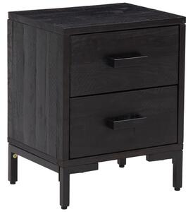 Nočný stolík, čierny 36x30x45 cm, borovicový masív