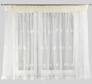 EUROFIRANY záclona s ozdobnou čipkou 400 cm x 65 cm biela 100 % polyester