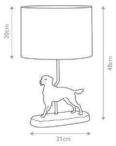 Stolová lampa Rufus, bronzová patina/krémová farba, ľan, živica