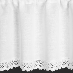 EUROFIRANY záclona zdobená čipkou 150 cm x 30 cm biela 60% bavlna 40% polyester