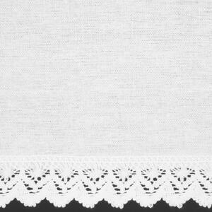 EUROFIRANY záclona zdobená čipkou 150 cm x 30 cm biela 60% bavlna 40% polyester