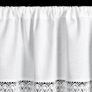EUROFIRANY záclona zdobená čipkou 150 cm x 60 cm biela 60% bavlna 40% polyester
