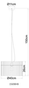 Globo 15698HB - Závesné svietidlo GORLEY s lankom 1xE27/60W/230V